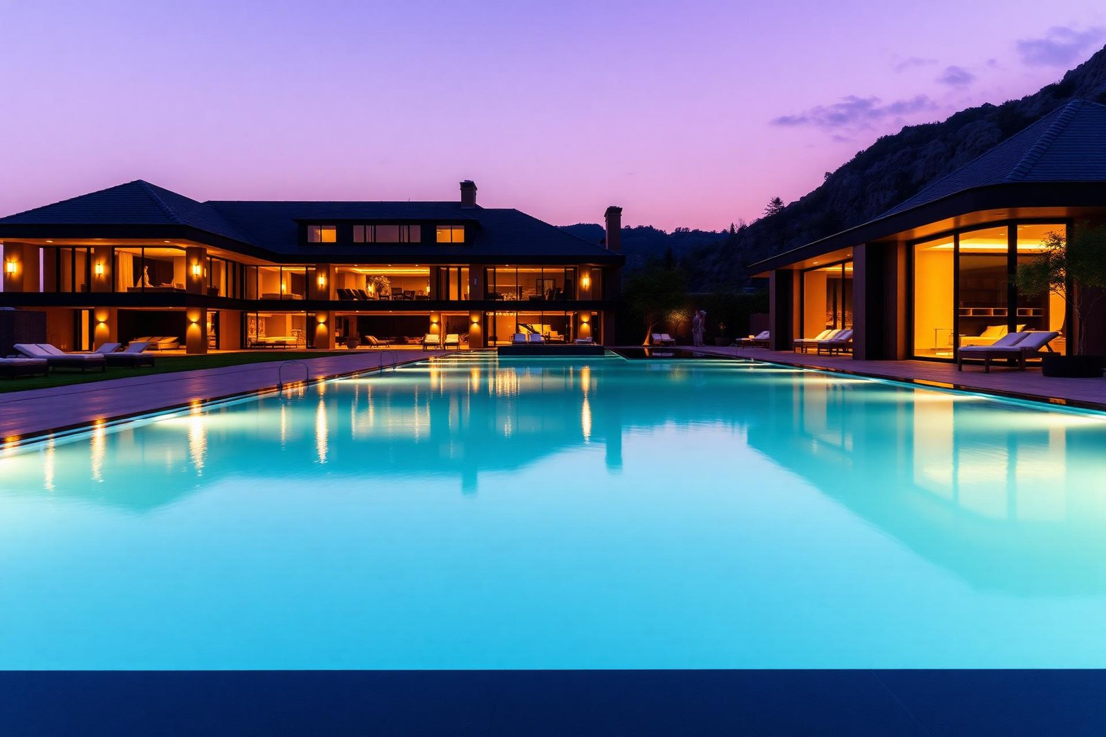 Luxury mansion at twilight